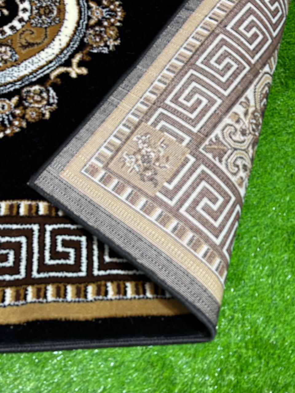 Traditional Black Persian-Style Rug | Size: 4ft width x 5.5ft length (120cm x 170cm) | Article #P46BLK-3