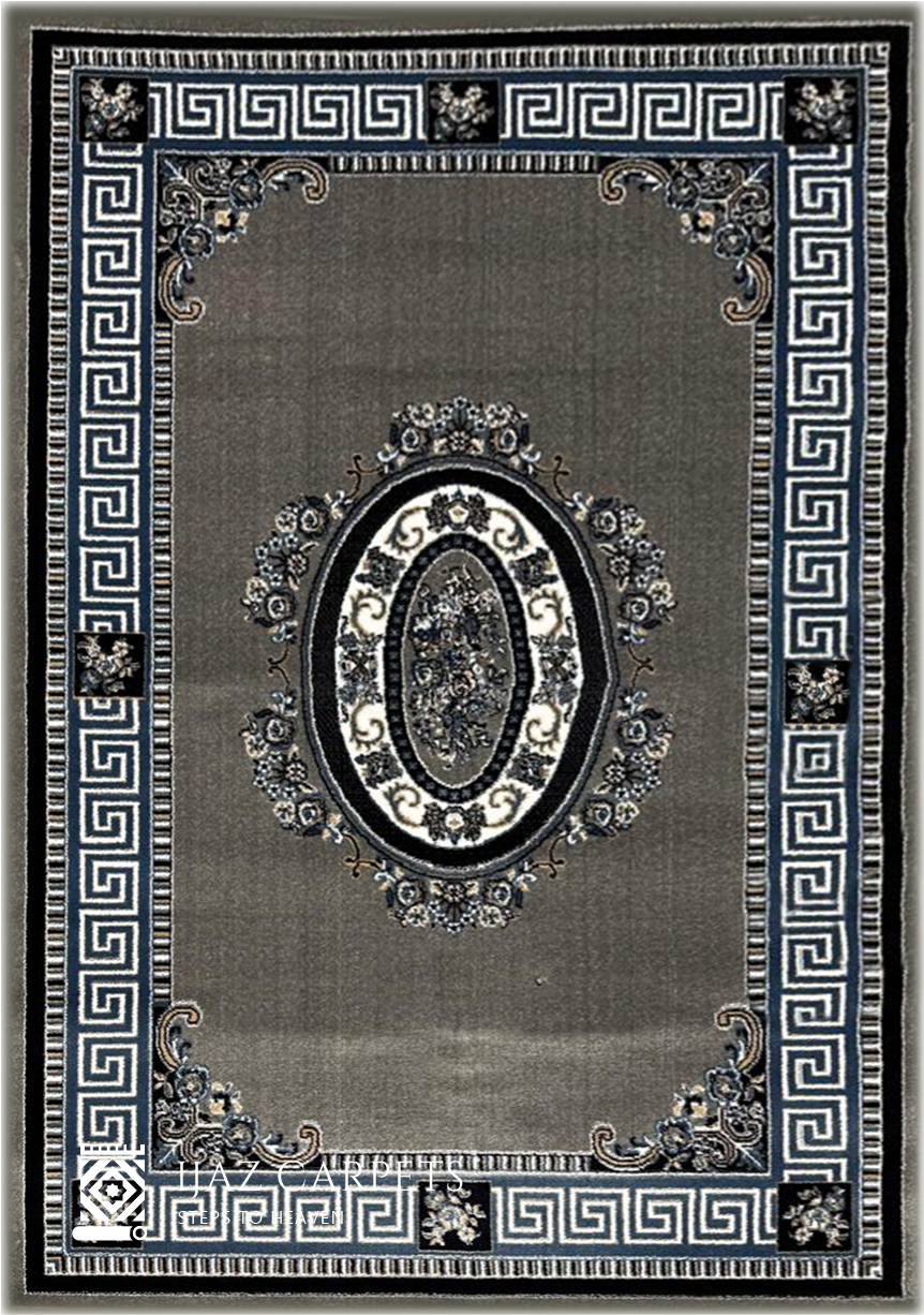 Classic Jute-Backed Traditional Rug | Size: 5ft width x 7.5ft length (150cm x 225cm) | Article #P58GRY-8