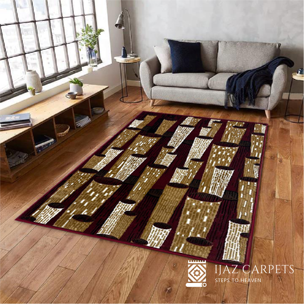 Cone Cascade Rug | Size: 5ft width x 7.5ft length (150cm x 225cm) | Article #M58RED-12