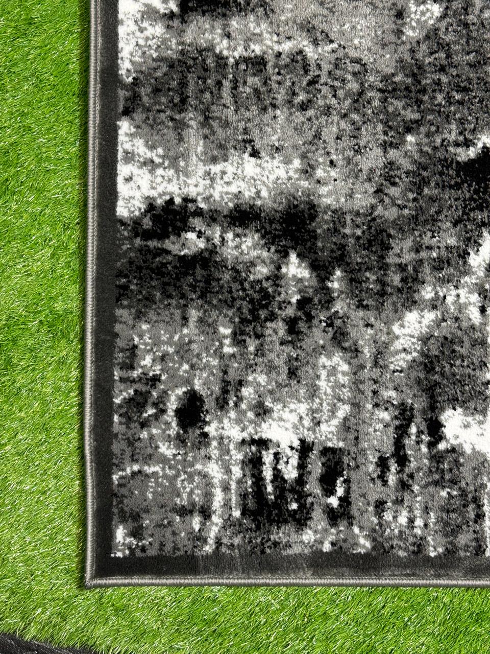 Abstract Jute Splatter Paint Rug | Size: 5ft width x 7.5ft length (150cm x 225cm) | Article #M58BLK-7