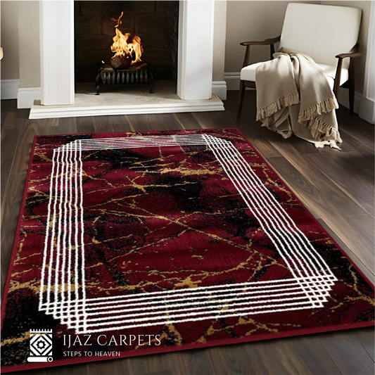 Elegant Red Jute Rug | Size: 3ft width x 5ft length (100cm x 150cm) | Article #M35RED-2