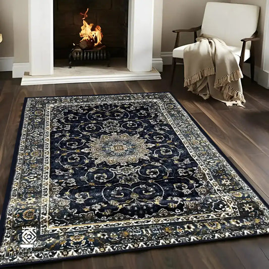 Traditional Polypropelene Rug | Size: 5ft width x 7.5ft length (150cm x 225cm) | Article #P58BLU-24