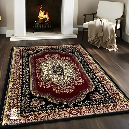 Traditional Polypropelene Rug | Size: 5ft width x 7.5ft length (150cm x 225cm) | Article #P58RED-18