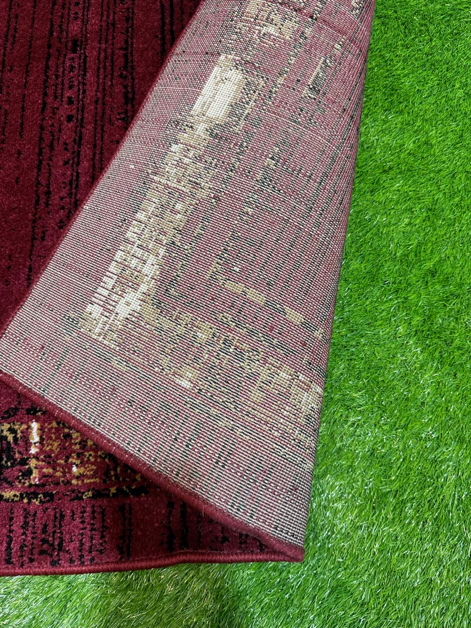 Red Textured Pattern Rug  | Size: 3ft width x 5ft length (100cm x 150cm) | Article #M35RED-3