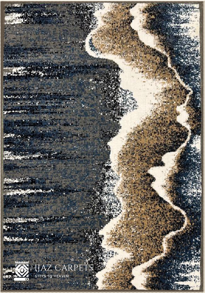 Ocean Wave Pattern Rug | Size: 4ft width x 5.5ft length (120cm x 170cm) | Article #M46CRM-1