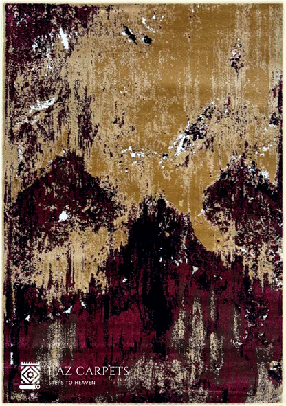 Modern Channel Abstract Design Rug | Size: 4ft width x 5.5ft length (120cm x 170cm) | Article #M46RED-1