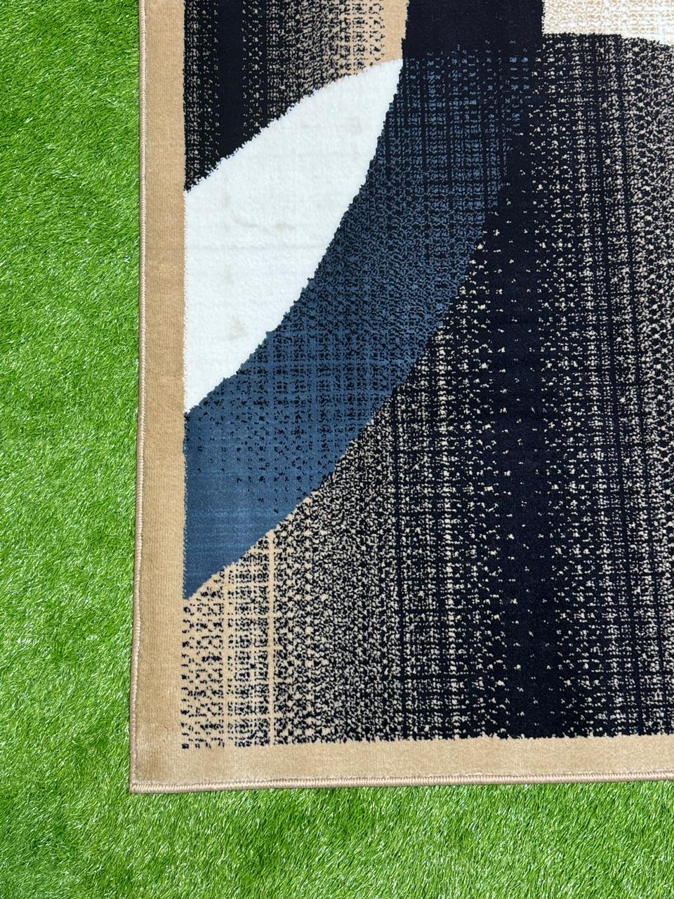 Modern Geometry Jute Rug | Size: 6.6ft width x 9.6ft length (200cm x 290cm) | Article #M710BLU-6