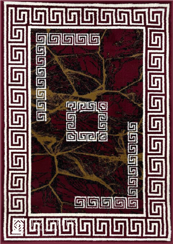 Dynamic Shape Abstract Rug | Size: 4ft width x 5.5ft length (120cm x 170cm) | Article #P46RED-3