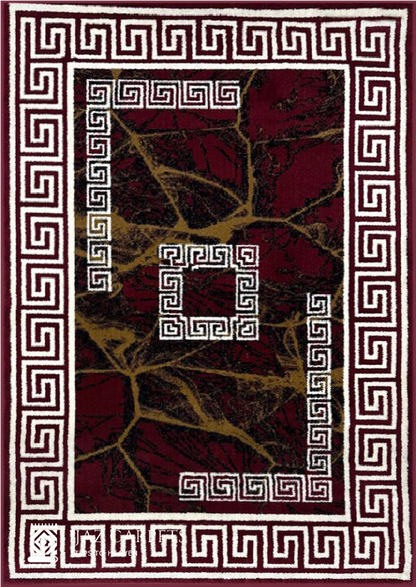 Dynamic Shape Abstract Rug | Size: 4ft width x 5.5ft length (120cm x 170cm) | Article #P46RED-3