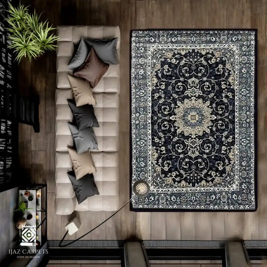 Traditional Polypropelene Rug | Size: 5ft width x 7.5ft length (150cm x 225cm) | Article #P58BLU-21