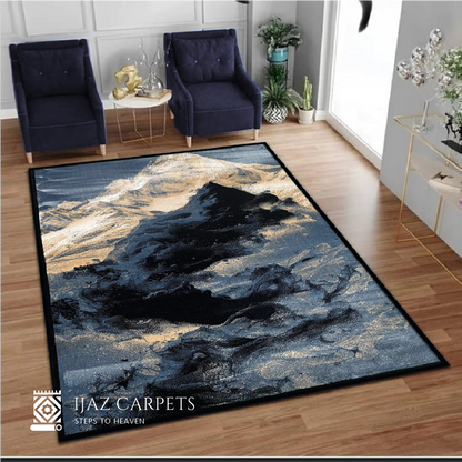 Mystic Mountain Jute Rug | Size: 5ft width x 7.5ft length (150cm x 225cm) | Article #M58BLU-7