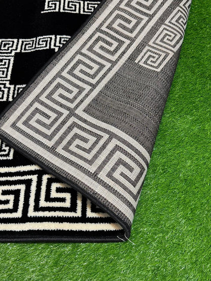 Classic Medallion Pattern Rug | Size: 3ft width x 5ft length (100cm x 150cm) | Article #M35BLK-2