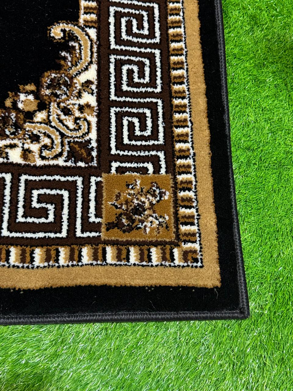 Traditional Black Persian-Style Rug | Size: 4ft width x 5.5ft length (120cm x 170cm) | Article #M46BLK-4