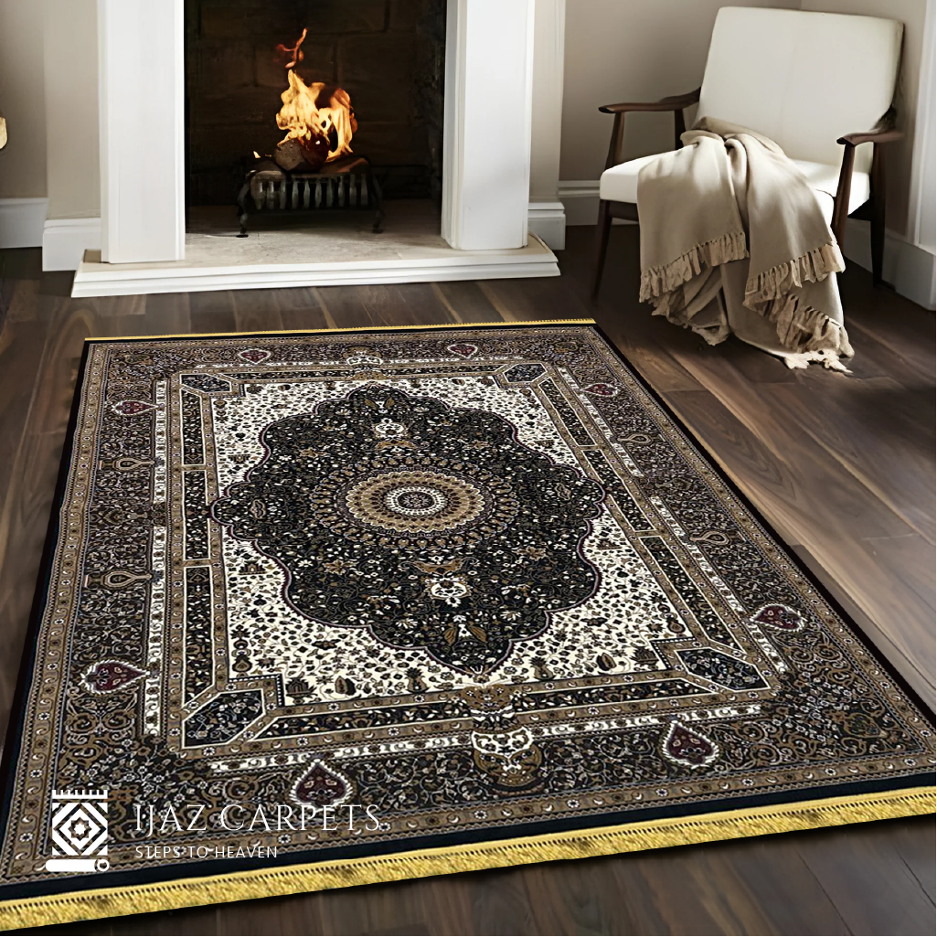 Traditional Tassel Border Rug | Size: 6.6ft width x 9.6ft length (200cm x 290cm) | Article #P710WHT-2