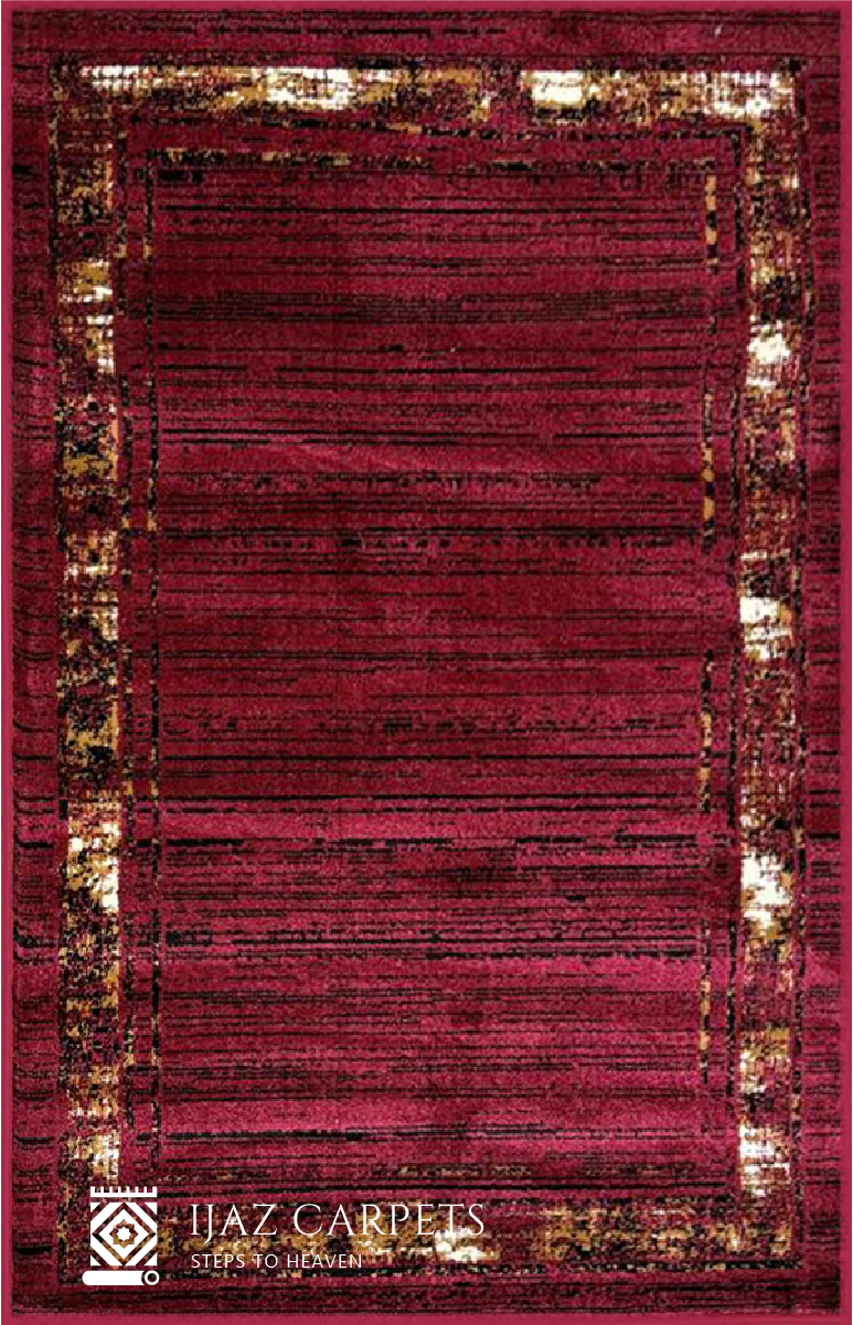 Red Textured Pattern Rug  | Size: 3ft width x 5ft length (100cm x 150cm) | Article #M35RED-3