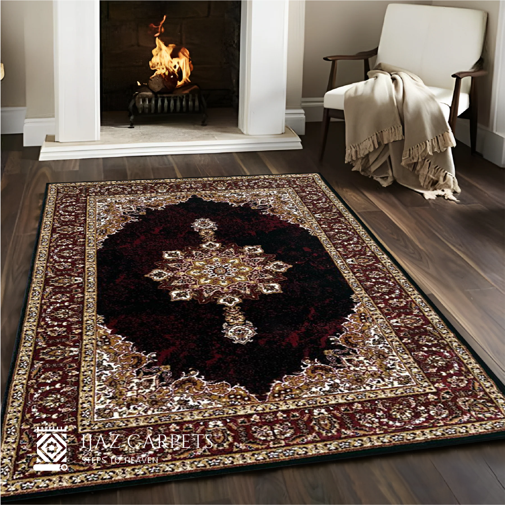 Traditional Red Persian-Style Rug | Size: 5ft width x 7.5ft length (150cm x 225cm) | Article #P58RED-2