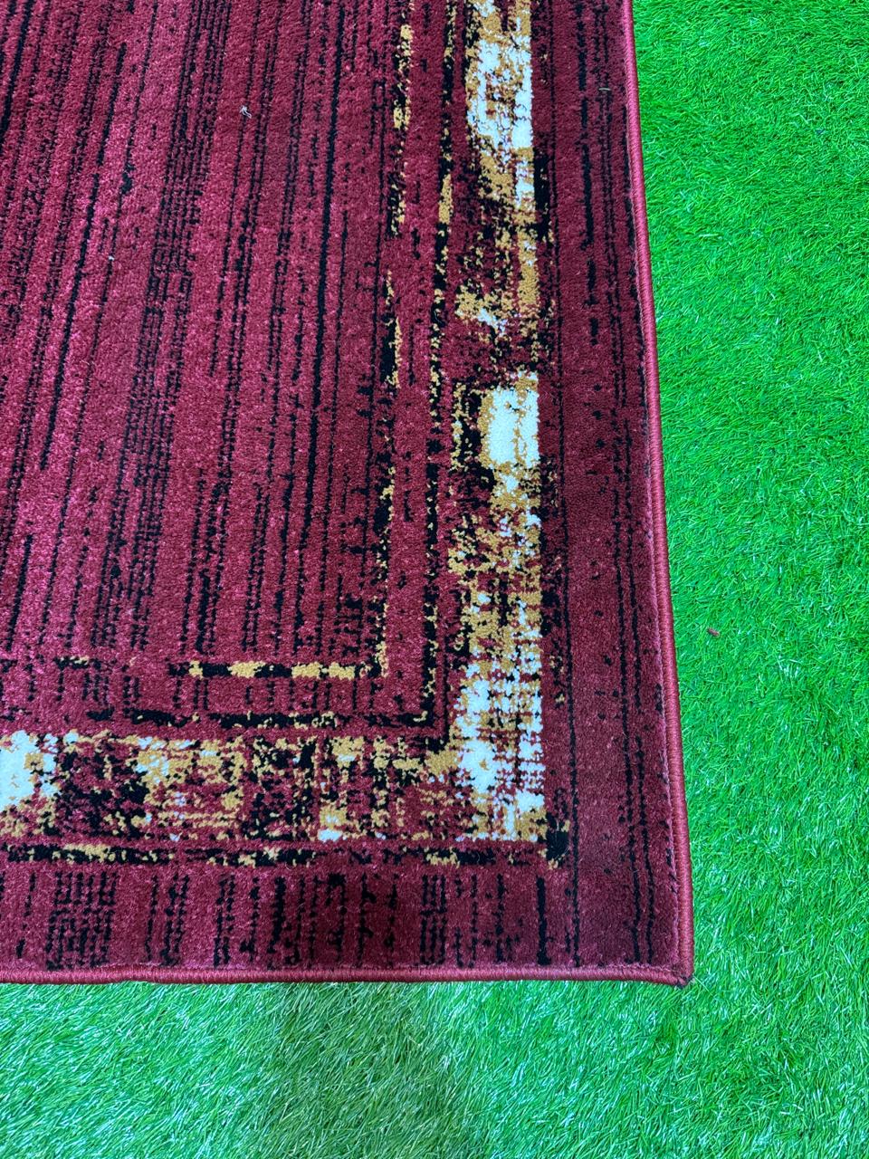 Red Textured Pattern Rug  | Size: 3ft width x 5ft length (100cm x 150cm) | Article #M35RED-3