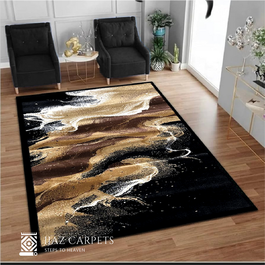 Luxe Woven Texture Rug | Size: 3ft width x 5ft length (100cm x 150cm) | Article #M35BLK-3