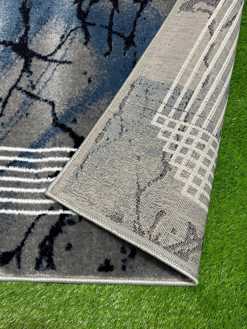 Abstract Crisscross Lined Rug | Size: 4ft width x 5.5ft length (120cm x 170cm) | Article #M46GRY-4