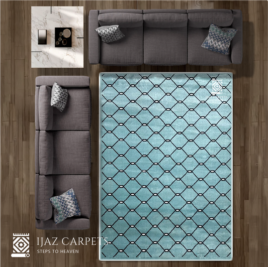 Diamond Maze Area Rug | Size: 5ft width x 7.5ft length (150cm x 225cm) | Article #M58TRQ-5