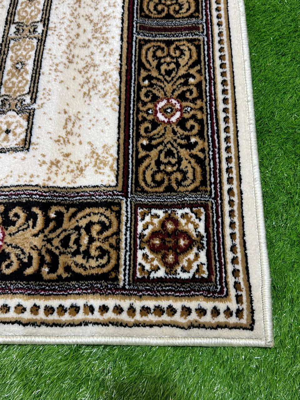 Elegant White Traditional Pattern Rug | Size: 3ft width x 5ft length (100cm x 150cm) | Article #P35WHT-1