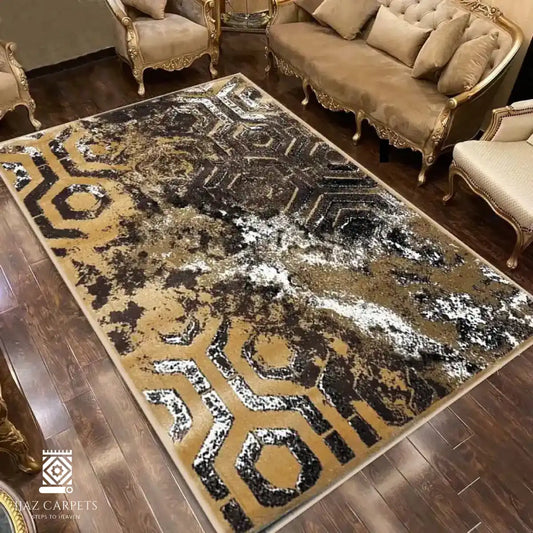 Modern Polypropelene Rug | Size: 5ft width x 7.5ft length (150cm x 225cm) | Article #M58BRN-3