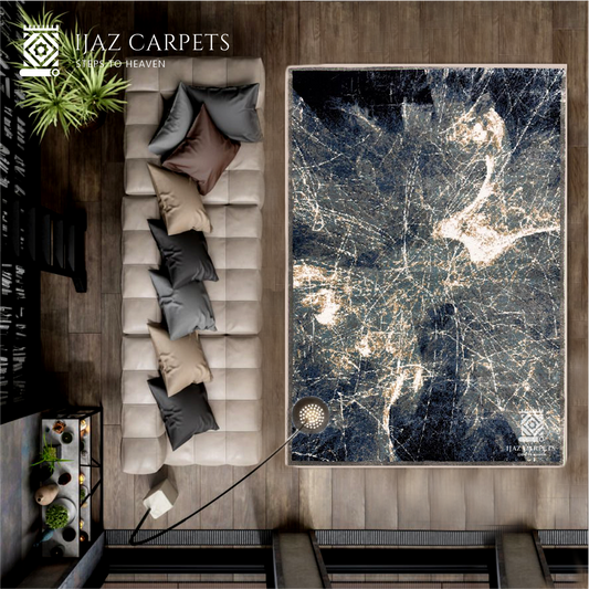 Modern Channel Abstract Design Rug | Size: 4ft width x 5.5ft length (120cm x 170cm) | Article #M46GRY-2