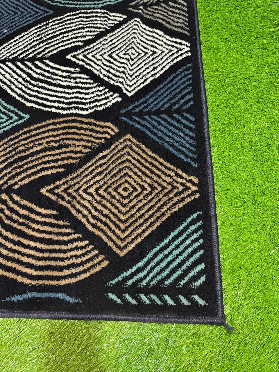 Dynamic Shape Abstract Rug | Size: 4ft width x 5.5ft length (120cm x 170cm) | Article #M46BLU-6