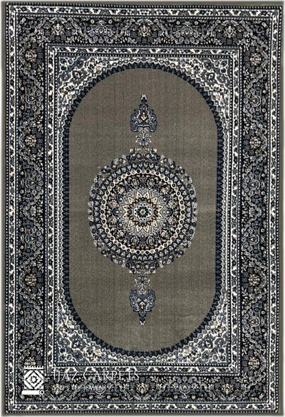 Antique Polypropylene Motif Rug | Size: 5ft width x 7.5ft length (150cm x 225cm) | Article #P58GRY-3