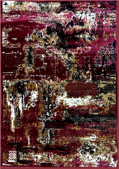 Modern Channel Abstract Design Rug | Size: 4ft width x 5.5ft length (120cm x 170cm) | Article #M46RED-4