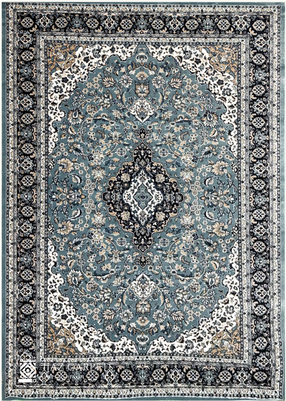 Classic Jute-Backed Traditional Rug | Size: 6.6ft width x 9.6ft length (200cm x 290cm) | Article #P710TRQ-1