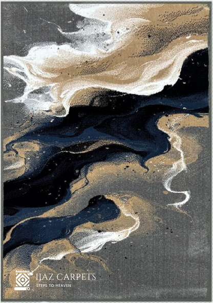 Abstract Color Splash Rug | Size: 4ft width x 5.5ft length (120cm x 170cm) | Article #M46GRY-1