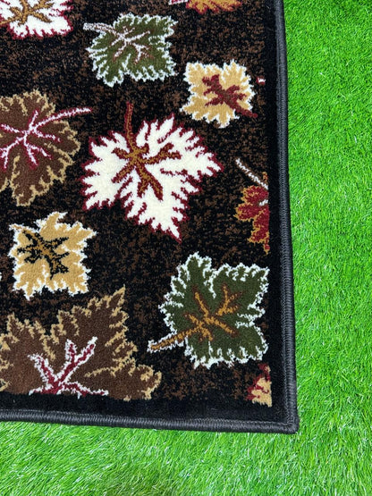 Elegant Floral Motif Rug | Size: 3ft width x 5ft length (100cm x 150cm) | Article #M35BLK-6