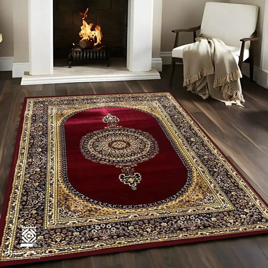 Traditional Polypropelene Rug | Size: 5ft width x 7.5ft length (150cm x 225cm) | Article #P58RED-19
