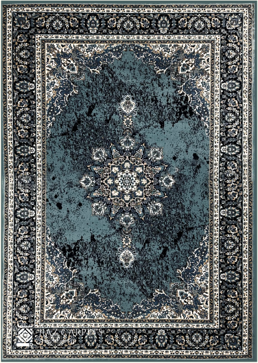 Classic Jute-Backed Traditional Rug | Size: 6.6ft width x 9.6ft length (200cm x 290cm) | Article #P710TRQ-2