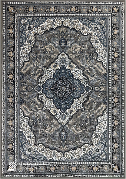 Classic Jute-Backed Traditional Rug | Size: 6.6ft width x 9.6ft length (200cm x 290cm) | Article #P710GRY-1