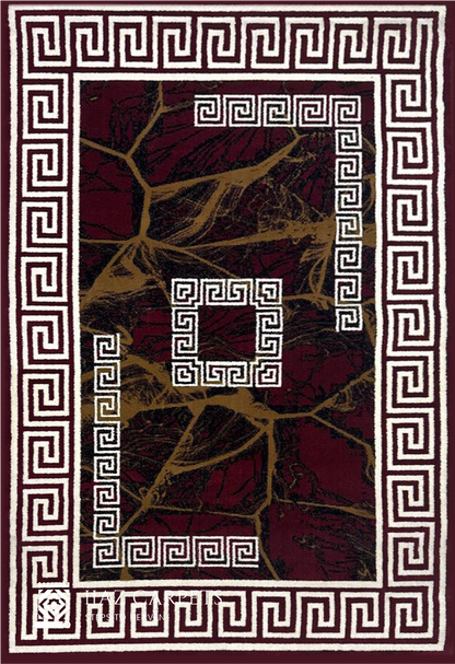 Modern Contemporary Rug | Size: 5ft width x 7.5ft length (150cm x 225cm) | Article #M58RED-4