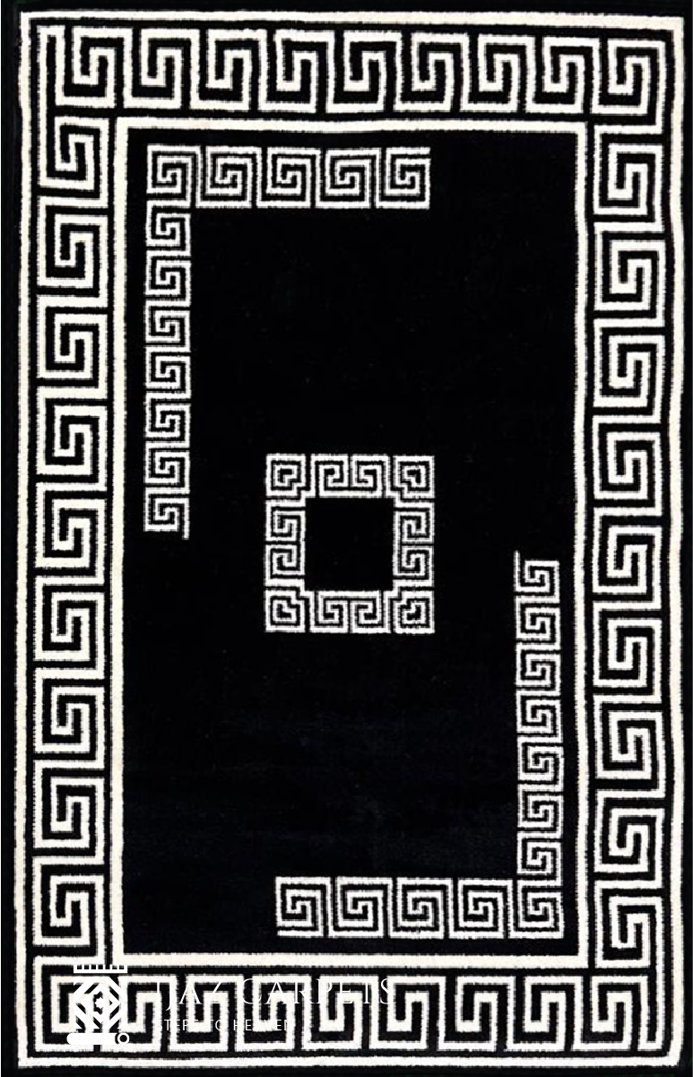 Classic Medallion Pattern Rug | Size: 3ft width x 5ft length (100cm x 150cm) | Article #M35BLK-2