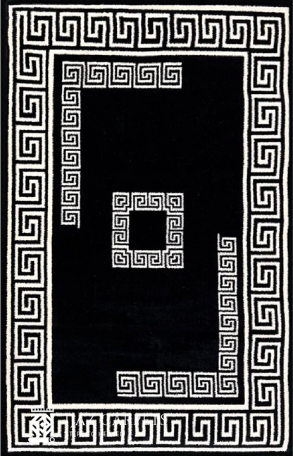 Classic Medallion Pattern Rug | Size: 3ft width x 5ft length (100cm x 150cm) | Article #M35BLK-2