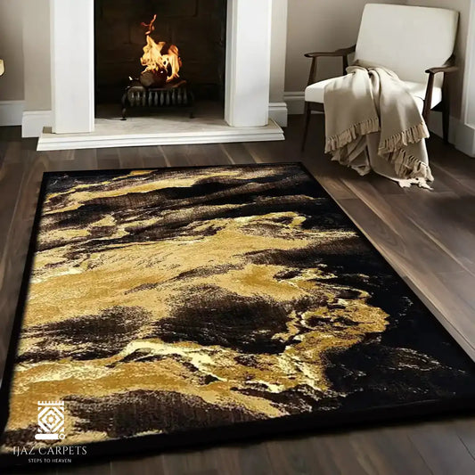 Modern Polypropelene Rug | Size: 5ft width x 7.5ft length (150cm x 225cm) | Article #M58BRN-1
