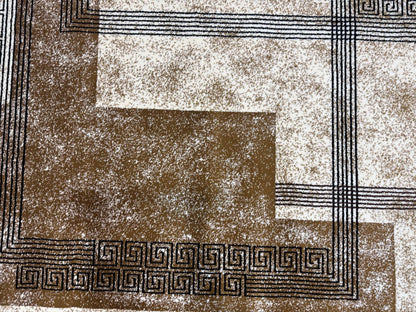 Contemporary Jute Geometrical Rug | Size: 5ft width x 7.5ft length (150cm x 225cm) | Article #M58WHT-1