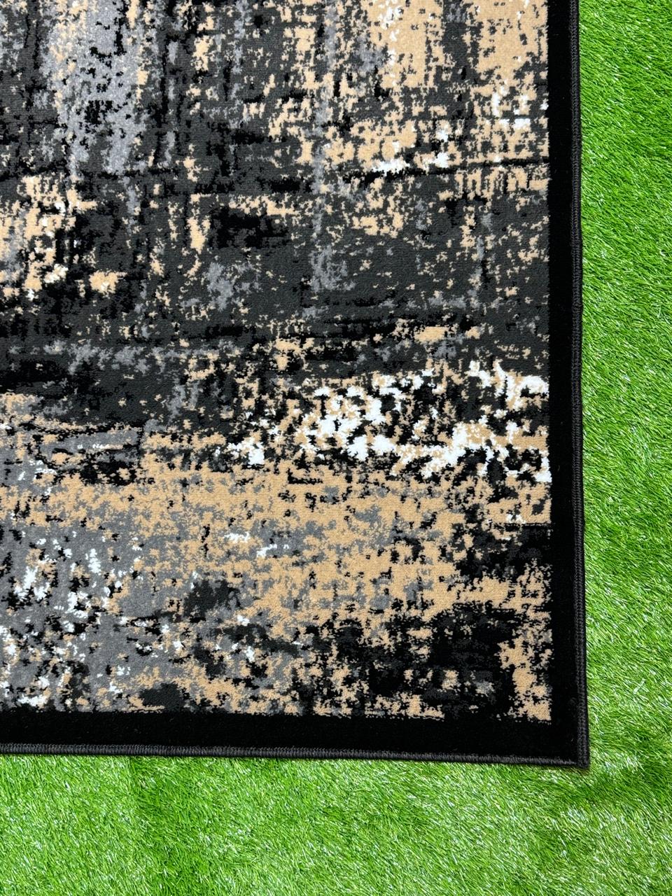 Gradient Polypropylene Ink Splash Rug | Size: 5ft width x 7.5ft length (150cm x 225cm) | Article #M58BLK-10