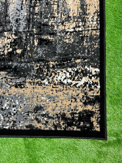 Gradient Polypropylene Ink Splash Rug | Size: 5ft width x 7.5ft length (150cm x 225cm) | Article #M58BLK-10