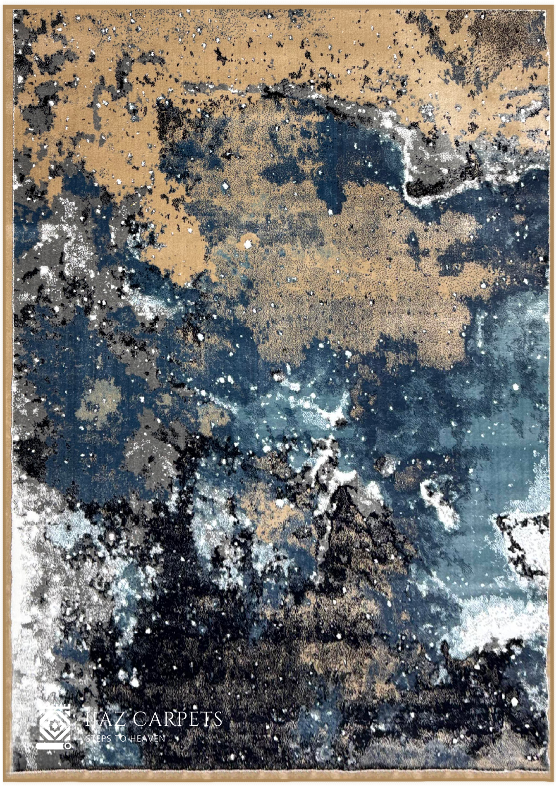 Modern Rhythm Rug | Size: 6.6ft width x 9.6ft length (200cm x 290cm) | Article #M710BLU-5