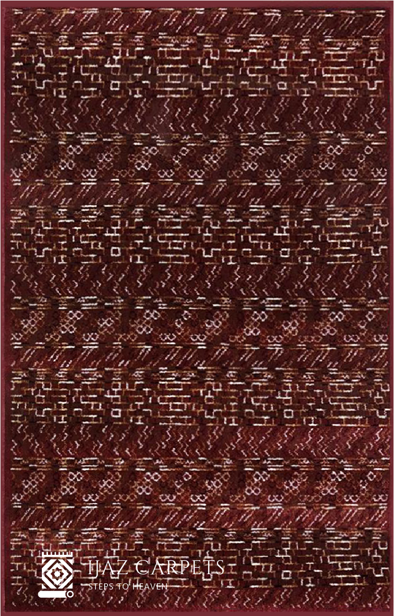 Red Abstract Jute Rug | Size: 3ft width x 5ft length (100cm x 150cm) | Article #M35RED-7