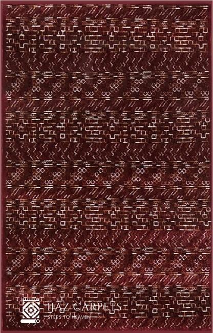 Red Abstract Jute Rug | Size: 3ft width x 5ft length (100cm x 150cm) | Article #M35RED-7