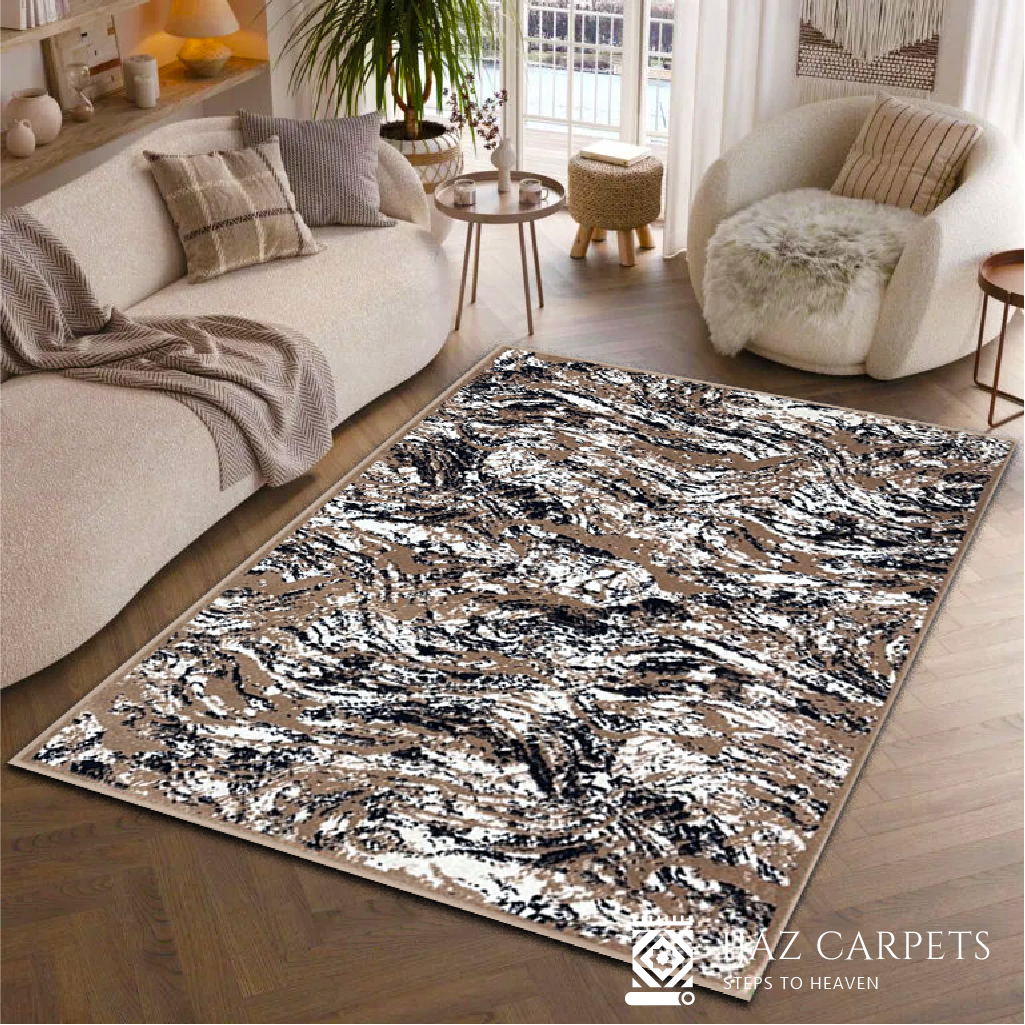 Beige Textured Abstract Rug | Size: 3ft width x 5ft length (100cm x 150cm) | Article #M35CRM-7