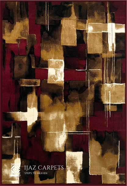 Brush Art Elegance Rug | Size: 5ft width x 7.5ft length (150cm x 225cm) | Article #M58RED-10