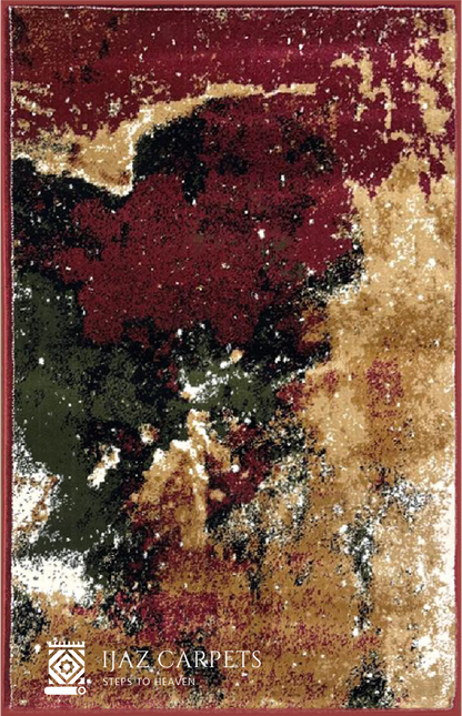 Red Abstract Jute Rug | Size: 3ft width x 5ft length (100cm x 150cm) | Article #M35RED-4