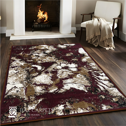 Brush Art Elegance Rug | Size: 5ft width x 7.5ft length (150cm x 225cm) | Article #M58RED-14